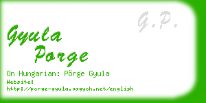 gyula porge business card